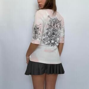 Sledge USA Pink & White Tie Dye Graphic Top